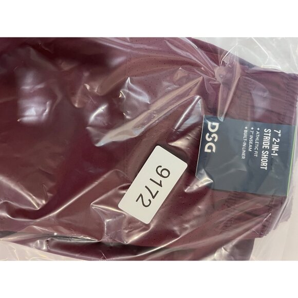 DSG Mens Burgundy Athletic Shorts With Drawstring Elastic Waistband & Side Pocke - Picture 12 of 12